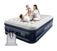 NALONE Colchón Hinchable Matrimonio, Colchón Inflable 2 Plazas con Bomba de Inflado Incorporada Tan Solo 3 Minutos, Cama Hinchable Invitados o Uso en Casa,Cama Matrimonial 203x152x46cm