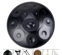 NaLsa 9-12 Notas 22 Pulgadas Performador Morado en D Minor 432Hz Tambor de Acero de Mano con Soporte de Capar/Negro/9 Tonos