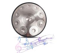 NaLsa Drum de Acero, Tambores de Acero de Manual en D Minor 9/10/12 Notas Instrumentos de Tambores Handpan para con Soporte de Tambor de Bolsa de Viaje para Rendimiento Profesional/10 Tonos/Plata