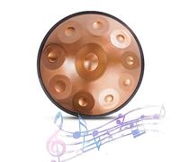 NaLsa Drum de Acero, Tambores de Acero de Manual en D Minor 9/10/12 Notas Instrumentos de Tambores Handpan para con Soporte de Tambor de Bolsa de Viaje para Rendimiento Profesional/10 Tonos/Oro