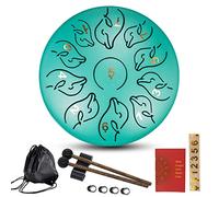 NaLsa Tambor de Lengua de Acero 6 Pulgadas 11 Notas Tambor de Handpan C Clave de Percusión Instrumento Tambor de Manual, Instrumento de Tambor de Música para Adultos/Niños con Bolsa, Mazos, Libro de M