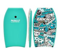 Nalu Cross Bodyboard con correa y enchufe EPS de 33 pulgadas, diseño verde azulado