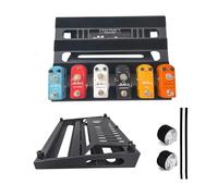 NALU Tabla de pedal de guitarra mejorada con bandeja de fuente de alimentación, construcción de metal resistente, patas antideslizantes, incluye cinta de velcro para un montaje seguro (pequeño, 14.2 x