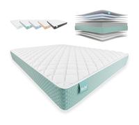 NALUI - Colchón Viscoelástico 135x200 One 20 con Firmeza Media y Grosor 21cm. Capa Viscoelástica Cloudfeel, Tejido Transpirable 3D Air Path y Multicapa 8 Airsoftpro. Fabricado en España, Aguamarina