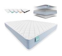 NALUI - Colchón Viscoelástico 135x200 One 20 con Firmeza Media y Grosor 21cm. Capa Viscoelástica Cloudfeel, Tejido Transpirable 3D Air Path y Multicapa 8 Airsoftpro. Fabricado en España, Azul