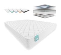 NALUI - Colchón Viscoelástico 75x190 One 20 con Firmeza Media y Grosor 21cm. Capa Viscoelástica Cloudfeel, Tejido Transpirable 3D Air Path y Multicapa 8 Airsoftpro. Fabricado en España, Blanco