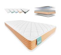NALUI - Colchón Viscoelástico 90x200 One 15 con Firmeza Media y Grosor 15cm. Capa Viscoelástica Cloudfeel, Tejido Transpirable 3D Air Path y Multicapa 8 Airsoftpro. Fabricado en España, Melocotón