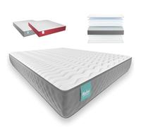 NALUI - Colchón Viscoelástico Reversible Gredos 135x200cm con Sistema VISCONFORT, Tejido Strech y Tejido 3D Transpirable. Altura: ±24cm | Firmeza Medio-Alta | Adaptable | Fabricado en España,Gris