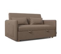 Nalui- Sofa Cama 2 plazas 3 en 1 Nest 2 139x100x80cm con Respaldo Ajustable y 2 Almohadas. Sofa Cama Chaise Longue, Soporta hasta 240Kg. Sofa 2 Plazas Convertible en Cama 120x190cm, Chocolate