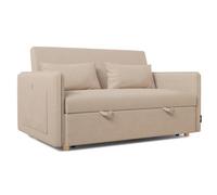 Nalui- Sofa Cama 2 plazas 3 en 1 Nest 2 139x100x80cm con Respaldo Ajustable y 2 Almohadas. Sofa Cama Chaise Longue, Soporta hasta 240Kg. Sofa 2 Plazas Convertible en Cama 120x190cm, Beige