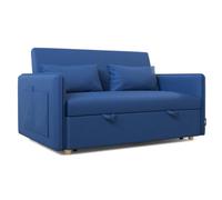 Nalui- Sofa Cama 2 plazas 3 en 1 Nest 2 139x100x80cm con Respaldo Ajustable y 2 Almohadas. Sofa Cama Chaise Longue, Soporta hasta 240Kg. Sofa 2 Plazas Convertible en Cama 120x190cm, Azul Marino