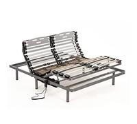 NALUI - Somier para Cama 140 x 200 cm con Patas ProCare, 11 Láminas Madera de Haya de 10 cm y Estructura de Acero. Somier Eléctrico Articulado en 5 Planos con Mando y Cursores para Regular la Firmeza