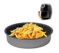 NAMAI - Bandeja para freidora de aire, 18 cm, aluminio antiadherente, apta para lavavajillas, molde de 18 cm, fabricado en Italia, efecto piedra elegante (18 cm)