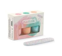 Namaki Juego de 3 esmaltes de uñas orgánicos para niños, a base de agua, fórmula exfoliante, con lima de uñas, 3 x 7,5 ml