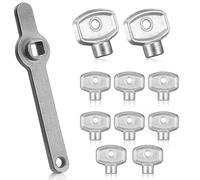 Namalu 11 Piezas llaves de Purga del Radiador Llave de Ventilación del Radiador Llave de Manija Calefacción de Acero Inoxidable Llave Cuadrada de 5 Mm universal para Todos los Radiadores