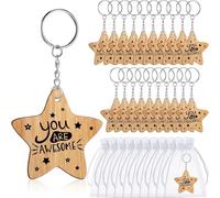 Namalu 30 llaveros de estrella para salir de la escuela, regalos de clase de fin de curso, regalo de profesor a alumno, regalo de fin de curso para niños, ficha de madera