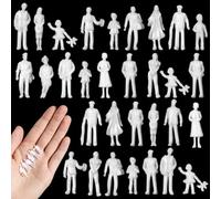 Namalu 30 Personajes en Miniatura para Modelismo 1:100 Escala Figuras de Diorama Figuritas de Personas Blancas sin Pintar Mini Maquetas Arquitectónica Modelos de Personas para Escenas Trenes