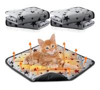 Namalu 4 Cama para Gatos Autocalentable Alfombra para Gatos Autocalentable con Estampado de Estrellas Cojín Suave para Perros Alfombra para Mascotas Antideslizante y Lavable (Cuadrado, 45 x 45 cm)