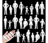 Namalu 50 Personajes en Miniatura para Modelismo 1:25 Escala Figuras de Diorama Figuritas de Personas Blancas sin Pintar Mini Maquetas Arquitectónica Modelos de Personas para Escenas Trenes
