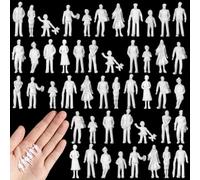 Namalu 50 Personajes en Miniatura para Modelismo Figuras de Diorama Figuritas de Personas Blancas sin Pintar Mini Maquetas Arquitectónica Modelos de Personas para Escenas Trenes (1:100 Escala)