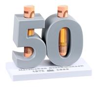 Namalu 50 Regalo de Cumpleaños Número para Niñas y Niños en Efectivo en 3D Decoración de Cumpleaños Número Regalos Creativos de Dinero para Aniversarios para Amigos, Familiares 1975-2025