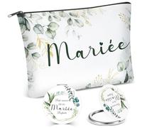 Namalu Conjunto de Regalos Nupciales 1 Bolsa de Maquillaje para Novia 1 Espejo Plegable de Novia Neceser Bride To Be Espejo de Maquillaje de Novia Decoración de Fiesta para Boda Despedida de Soltera