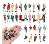 Namalu Escala 1: 87 Ho Conjunto de Figuras de Minipersonas Modelo de Personas Diminutas Pintadas Figuras de Personas Pequeñas Personas en Miniatura de Plástico Sentadas y de Pie(30)