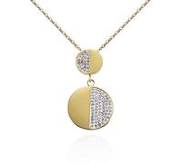 Namana Collar con Cristales de Swarovski para Mujer, Chapado en Oro con Colgante Circular. Joyas de Acero Inoxidable con Caja de Regalo
