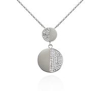 Namana Collar con Cristales de Swarovski para Mujer - Colgante Circular de Plata - Acero Inoxidable - Joya con Caja de Regalo