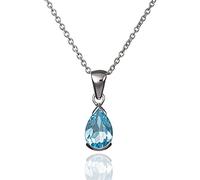 namana Collar de plata de ley 925 para mujer con piedras semipreciosas, collar de piedras preciosas naturales para mujer, collar colgante de plata 925 con piedras naturales en forma de pera, Plata