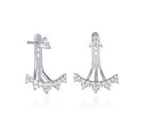 namana Pendientes Corona 'Ear Jacket' en Plata de Ley 925, Pendientes Trepadores para Mujer, Pendientes Mujer en Plata de Ley 925 con Piedras de Circonita Cúbica