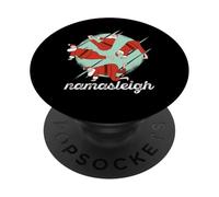 NAMASLEIGH Divertido Santa Claus Navidad Yoga Meme PopSockets PopGrip Adhesivo