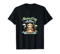 Namastay Chillin Perezoso Yoga Chill Vibes Salud Mental Camiseta