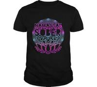 Namastay-Sober-T-Shirt-Alcoholics-Anonymous-Sobriety-Recovery-t-Shirt-Fashion Cotton Shirt
