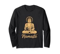 Namaste Buddha Bendición Meditación Espiritual Mindfulness Arte Manga Larga