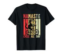 Namaste & Cycle All Day - Ciclismo vintage para gatos Camiseta