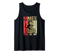 Namaste & Cycle All Day - Ciclismo vintage para gatos Camiseta sin Mangas