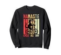 Namaste & Cycle All Day - Ciclismo vintage para gatos Sudadera