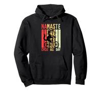 Namaste & Cycle All Day - Ciclismo vintage para gatos Sudadera con Capucha