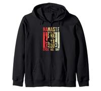 Namaste & Cycle All Day - Ciclismo vintage para gatos Sudadera con Capucha