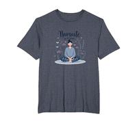 Namaste en Pijama: Yoga Zen Meditación Floral Camiseta, Hombre Tallas Grandes, Azul Jaspeado, 3X Alto