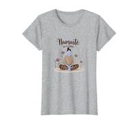 Namaste en Pijama: Yoga Zen Meditación Floral Camiseta, Mujer, Gris Jaspeado, M