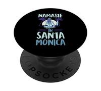 Namaste En Santa Mónica Beach Lindo Yoga En La Playa PopSockets PopGrip Adhesivo