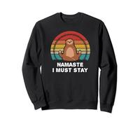 Namaste Sloth - I must stay - vintage yoga Spiritual Tantra Sudadera