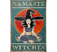 Namaste Witches Novedad Divertido Regalo Hogar Baño Bar Pub Hombre Cueva Dormitorio Salón Restaurante Tienda Garaje Animal Posters Placa Mural Decoración de Pared Póster Metal Cartel 8 x 12 Pulgadas