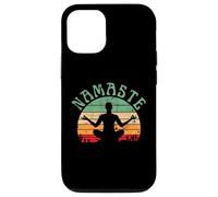 Namaste Yoga Pose Meditación Zen Paz Mujeres Retro Atardecer Carcasa para iPhone 12/12 Pro