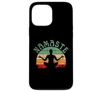 Namaste Yoga Pose Meditación Zen Paz Mujeres Retro Atardecer Carcasa para iPhone 13 Pro MAX