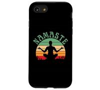Namaste Yoga Pose Paz Medita Zen Retro Atardecer Carcasa para iPhone SE (2020) / 7/8