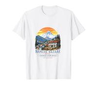 Namche Bazaar Nepal Everest View Hotel Montaña Trek Camiseta gráfica económica, Hombre, Blanco, M