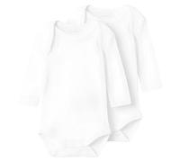 NAME IT Nbnbody 2p LS Solid White Noos Body, Blanco Brillante, 86 cm para Bebés